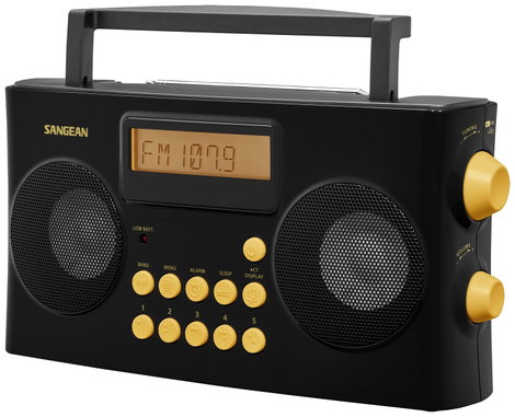 Sangean PR-D17 Táskarádió URH, AM, FM AUX Bemondás funkció, Érezhető gombok, Ébresztő funkció Fekete 3. kép