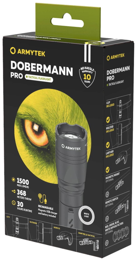 ArmyTek Dobermann Pro White LED Kézilámpa Akkuról üzemeltetett 1400 lm 114 g 3. kép