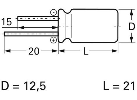 Frolyt E-RY3045 Elektrolit kondenzátor Radiális kivezetéssel 5 mm 470 µF 50 V 20 % (Ø x H) 12.5 mm x 2. kép
