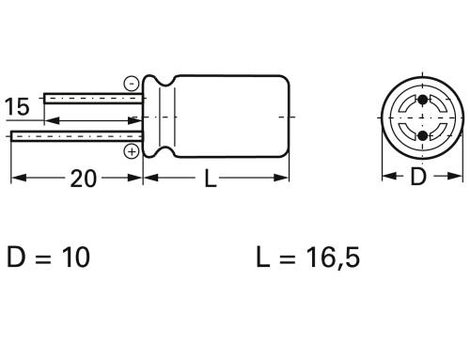 Frolyt E-KS3081 Elektrolit kondenzátor Radiális kivezetéssel 5 mm 470 µF 25 V 20 % (Ø x H) 10 mm x 1 2. kép