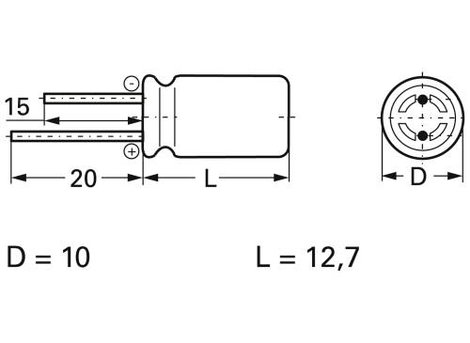 Frolyt E-KS3027 Elektrolit kondenzátor Radiális kivezetéssel 5 mm 100 µF 63 V 20 % (Ø x H) 10 mm x 1 2. kép