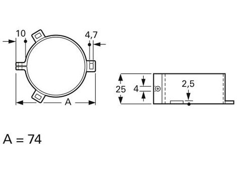 FTCAP NRS 50 #####Elko-Befestigungsschelle Csavaros csatlakozás (Ø x H) 50 mm x 74 mm 1 db 2. kép
