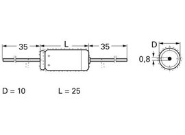FTCAP A47104010025 / 1010480 Elektrolit kondenzátor Axiális kivezetéssel 470 µF 40 V (Ø x H) 10 mm x