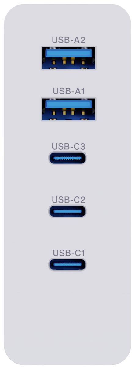 Verico Mojo 140W GaN 5 USB-s töltőkészülék 140 W Aljzat dugó Kimeneti áram (max.) 3250 mA Kimenetek  4. kép
