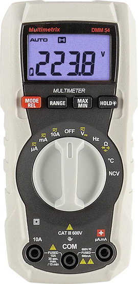 Multimetrix DMM 54 Kézi multiméter digitális CAT III 600 V Kijelző (digitek): 4000