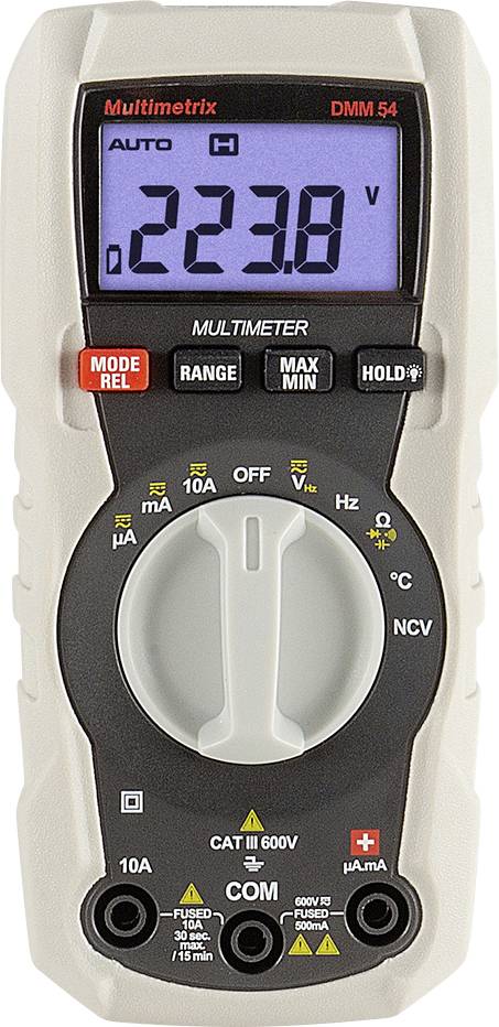 Multimetrix DMM 54 Kézi multiméter digitális CAT III 600 V Kijelző (digitek): 4000