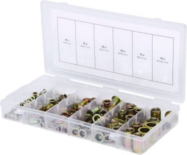 KS Tools 970.0610 Menetes szegecsek választéka, acél, M3x9mm-M10x21mm, 150 db