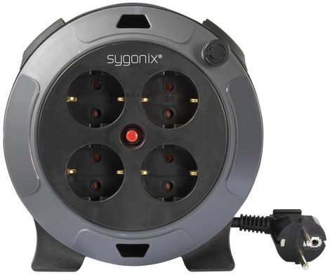 Sygonix SY-5806896 Kábeldob 5 m Fekete Védőérintkezős dugó 2. kép