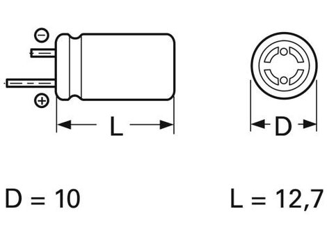 Frolyt E-KR3049 Elektrolit kondenzátor Radiális kivezetéssel 5 mm 100 µF 25 V (Ø x H) 10 mm x 12.7 m 2. kép