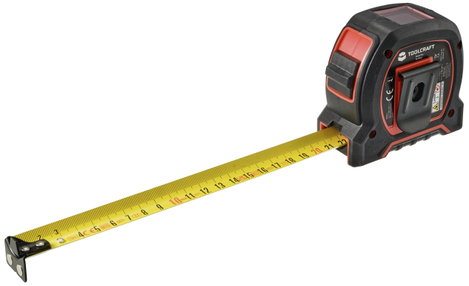 Lézeres távolságmérő mérőszalaggal 40 m/5 m, TOOLCRAFT TO-8597142 2. kép