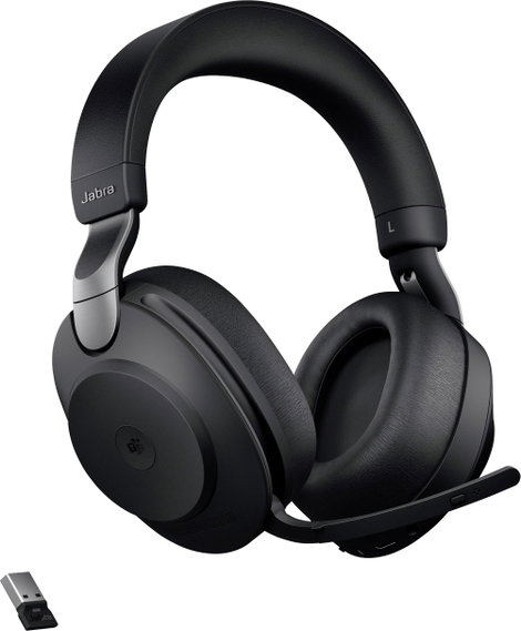 Jabra Evolve 2 85 Over Ear headset Bluetooth®, Vezetékes Stereo Fekete mikrofon zajelnyomás Hangerő
