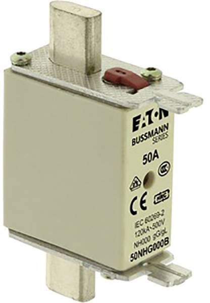 Eaton 50NHG000B NH biztosíték mechanikus biztosíték jelzéssel Biztosíték méret = 000 50 A 500 V 3 db 2. kép