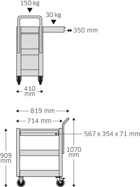 Stahlwille 612 ST 81300612 Műhelykocsi Rögzítő Terhelés (max.): 150 kg 2. kép
