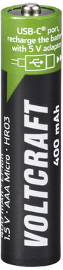 VOLTCRAFT VC-AAA400USB USB-C® akku Lítiumion 400 mAh 1.5 V 4 db 2. bélyegkép