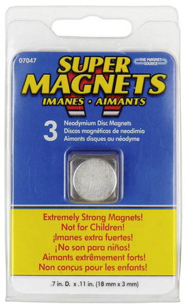 Blanko Mágnes (Ø x Ma) 18 mm x 3 mm Kerek Nemesacél 3 db 205018