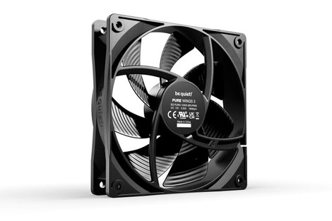 BeQuiet Pure Wings 3 Számítógépház ventilátor Fekete (Sz x Ma x Mé) 120 x 25 x 120 mm 2. kép
