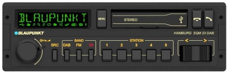 Blaupunkt Hamburg SQM 23 DAB Autórádió DAB + tuner, Retro kivitel, Kormány távirányító csatlakozó, B