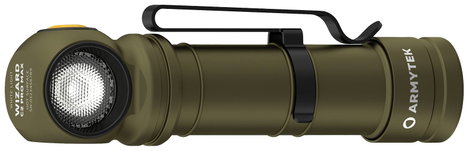 ArmyTek Wizard C2 Pro Max Olive White LED Kézilámpa Övcsíptetővel, Tokkal Akkuról üzemeltetett 4000  3. kép