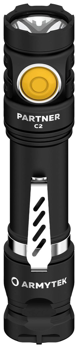 ArmyTek Partner C2 Magnet USB Warm LED Kézilámpa Övcsíptetővel, Tokkal Akkuról üzemeltetett 1020 lm 