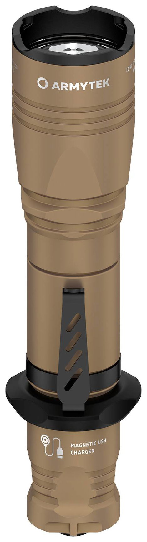 ArmyTek Dobermann Pro Magnet USB Sand Warm LED Kézilámpa Csuklópánt, Tokkal Akkuról üzemeltetett 140 2. kép