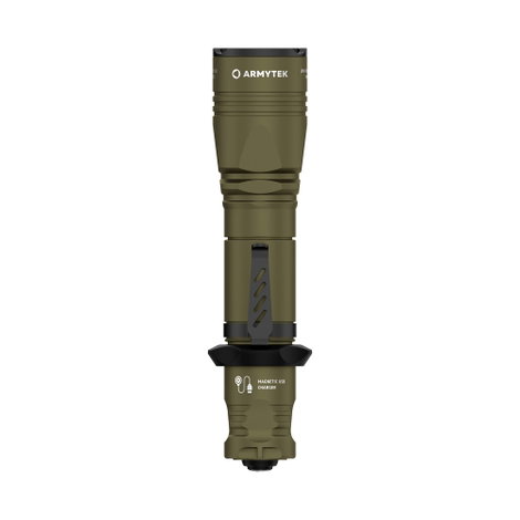 ArmyTek Dobermann Pro Magnet USB Olive Warm LED Kézilámpa Csuklópánt, Tokkal Akkuról üzemeltetett 14 3. kép