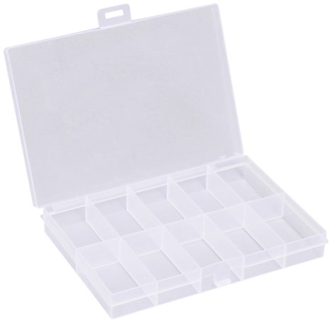Quadrios 23SA089 Rendszerező doboz (H x Sz x Ma) 13 x 9 x 1.8 cm Rekeszek: 10 fix alsó osztás Tartal