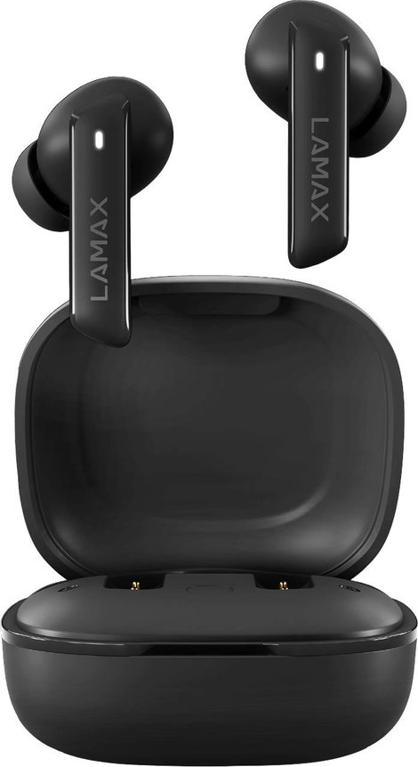 Lamax Clips1 In Ear headset Bluetooth® Stereo Fekete Elemtöltés kijelzés, Headset, Töltőtok, Hangerő
