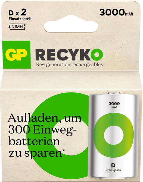 GP Batteries ReCyko Góliátakku NiMH 3000 mAh 1.2 V 2 db 3. kép