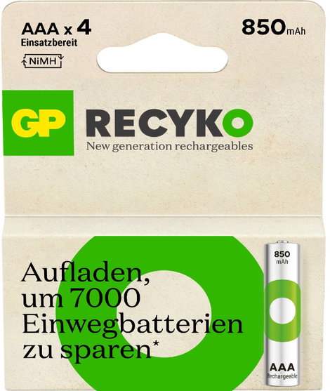 GP Batteries ReCyko Mikroakku NiMH 850 mAh 1.2 V 4 db 3. kép