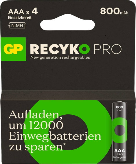 GP Batteries ReCyko Pro Mikroakku NiMH 800 mAh 1.2 V 4 db 3. kép