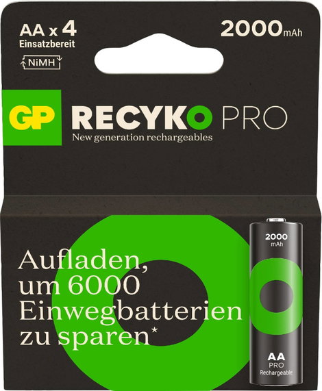 GP Batteries ReCyko Pro Ceruzaakku NiMH 2000 mAh 1.2 V 4 db 3. kép