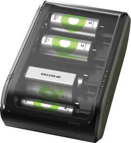 GP Batteries B631 Universell Hengeres akku töltő NiMH 9 V-os, Mikro (AAA), Ceruza (AA), Baby (C), Gó