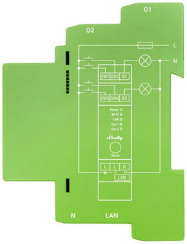 Shelly Pro Dimmer 2PM Kalapsín relé Bluetooth, Wi-Fi