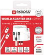 Skross 1.302474 Úti adapter Pro Light USB AC45PD World 4. bélyegkép