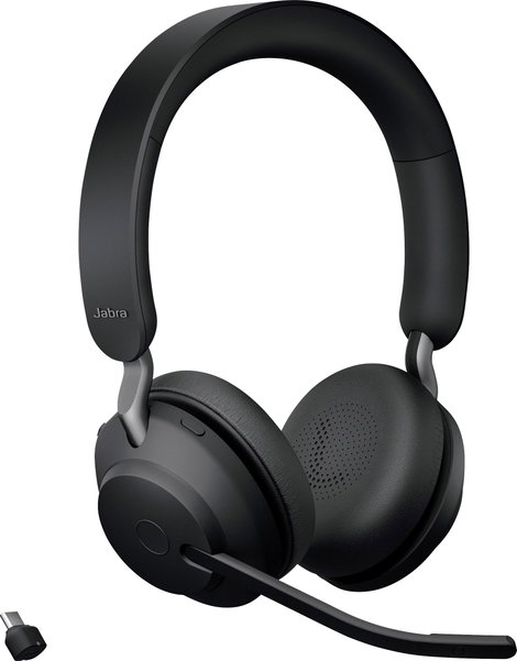 Jabra Evolve2 65 UC Telefon On Ear headset Bluetooth® Stereo Fekete Hangerő szabályozás, Elemtöltés