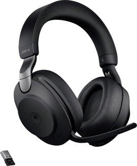 Jabra Evolve2 85 MS Telefon Over Ear headset Bluetooth®, Vezetékes Stereo Fekete mikrofon zajelnyomá