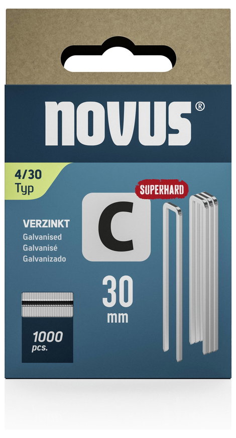Keskenyhátú tűzőkapocs - Typ 4 1000 db Novus Office 042-0806 Méret (H x Sz x Ma) 30 x 6.1 x 30 mm 2. kép