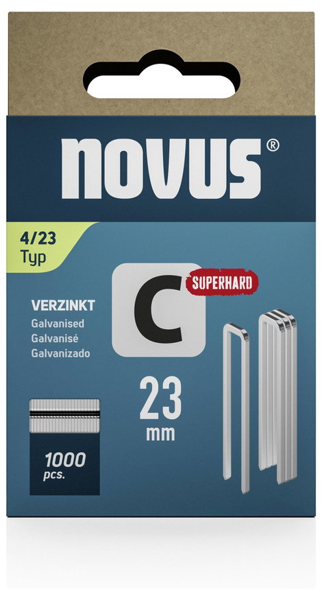 Keskenyhátú tűzőkapocs - Typ 4 1000 db Novus Office 042-0803 Méret (H x Sz x Ma) 23 x 6.1 x 23 mm 2. kép
