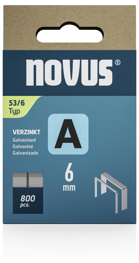Finomhuzal tűzőkapcsok - Type 53 800 db Novus Tools 042-0776 Méret (H x Sz x Ma) 6 x 11.3 x 6 mm 2. kép