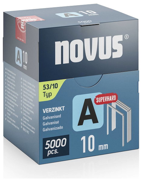 Finomhuzal tűzőkapcsok - Type 53 5000 db Novus Tools 042-0763 Méret (H x Sz x Ma) 10 x 11.3 x 10 mm 2. kép