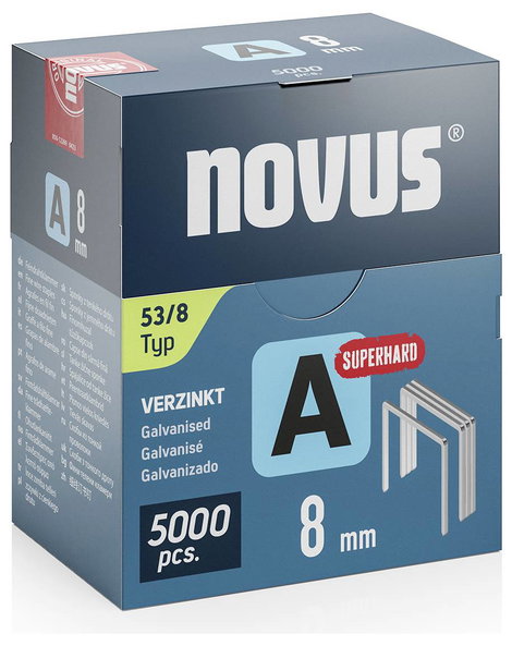Finomhuzal tűzőkapcsok - Type 53 5000 db Novus Tools 042-0762 Méret (H x Sz x Ma) 8 x 11.3 x 8 mm 2. kép