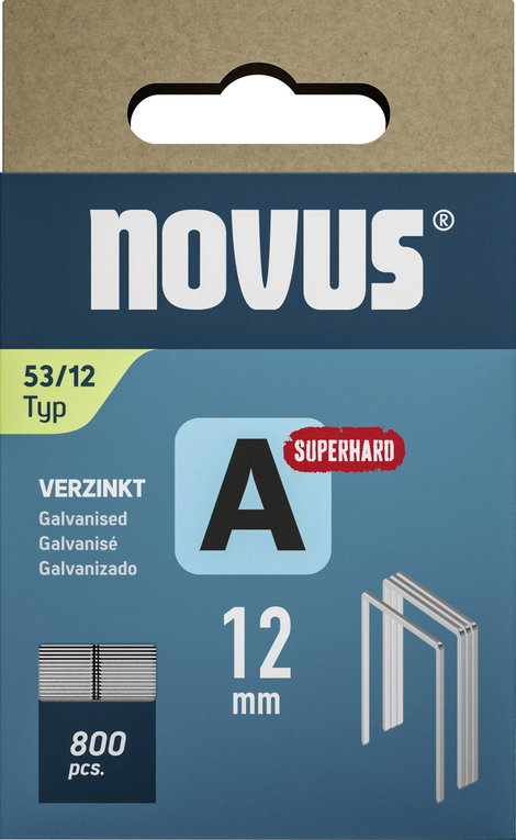 Finomhuzal tűzőkapcsok - Type 53 800 db Novus Tools 042-0780 Méret (H x Sz x Ma) 12 x 11.3 x 12 mm 2. kép