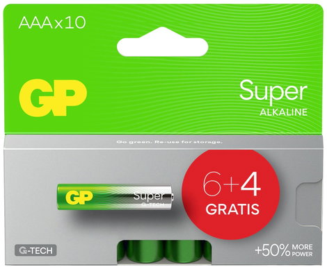 GP Batteries Mikroelem Super Alkáli mangán 1.5 V 10 db 3. kép