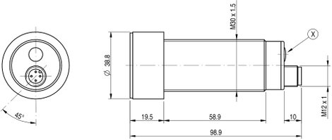 MD Micro Detectors Ultrahangos érzékelő UT2F/G6-0ESY UT2F/G6-0ESY 10 - 30 V/DC 1 db 2. kép