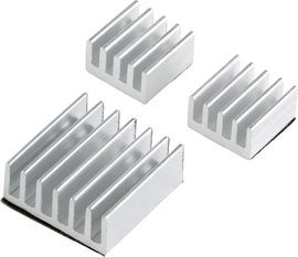 TRU COMPONENTS PCooler Hűtőborda készlet Alkalmas: Raspberry Pi, Banana Pi Ezüst