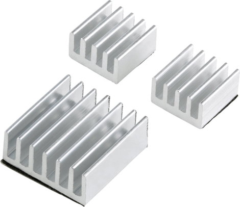 TRU COMPONENTS PCooler Hűtőborda készlet Alkalmas: Raspberry Pi, Banana Pi Ezüst