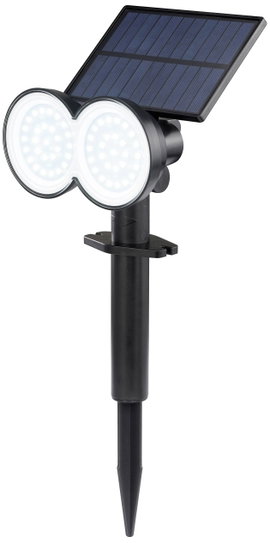 Napelemes fali/leszúrható spotlámpa, hidegfehér LED 0,9 W, fekete, Sygonix SY-5770784
