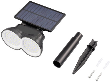 Napelemes fali/leszúrható spotlámpa, hidegfehér LED 0,9 W, fekete, Sygonix SY-5770784 3. kép