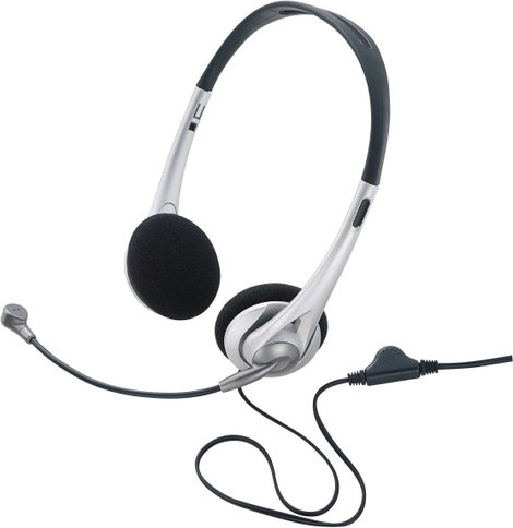 Renkforce Számítógép On Ear headset Vezetékes Stereo Fekete, Ezüst Hangerő szabályozás
