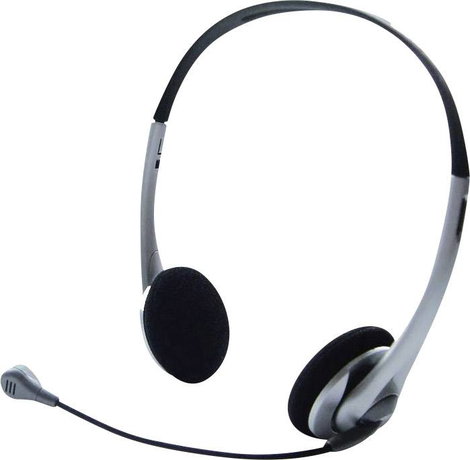 Renkforce Számítógép On Ear headset Vezetékes Stereo Fekete, Ezüst Hangerő szabályozás 2. kép